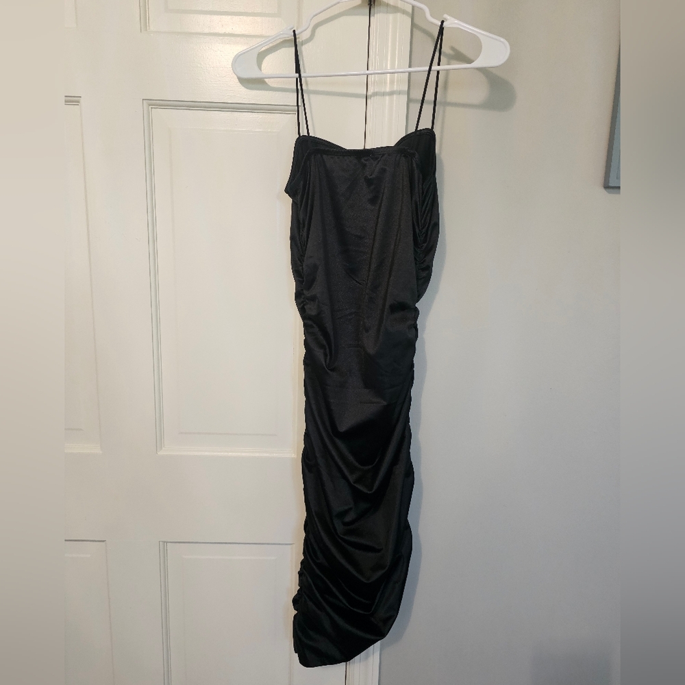 Justify Black Strapless Ruched Dress - Picture 3 of 4